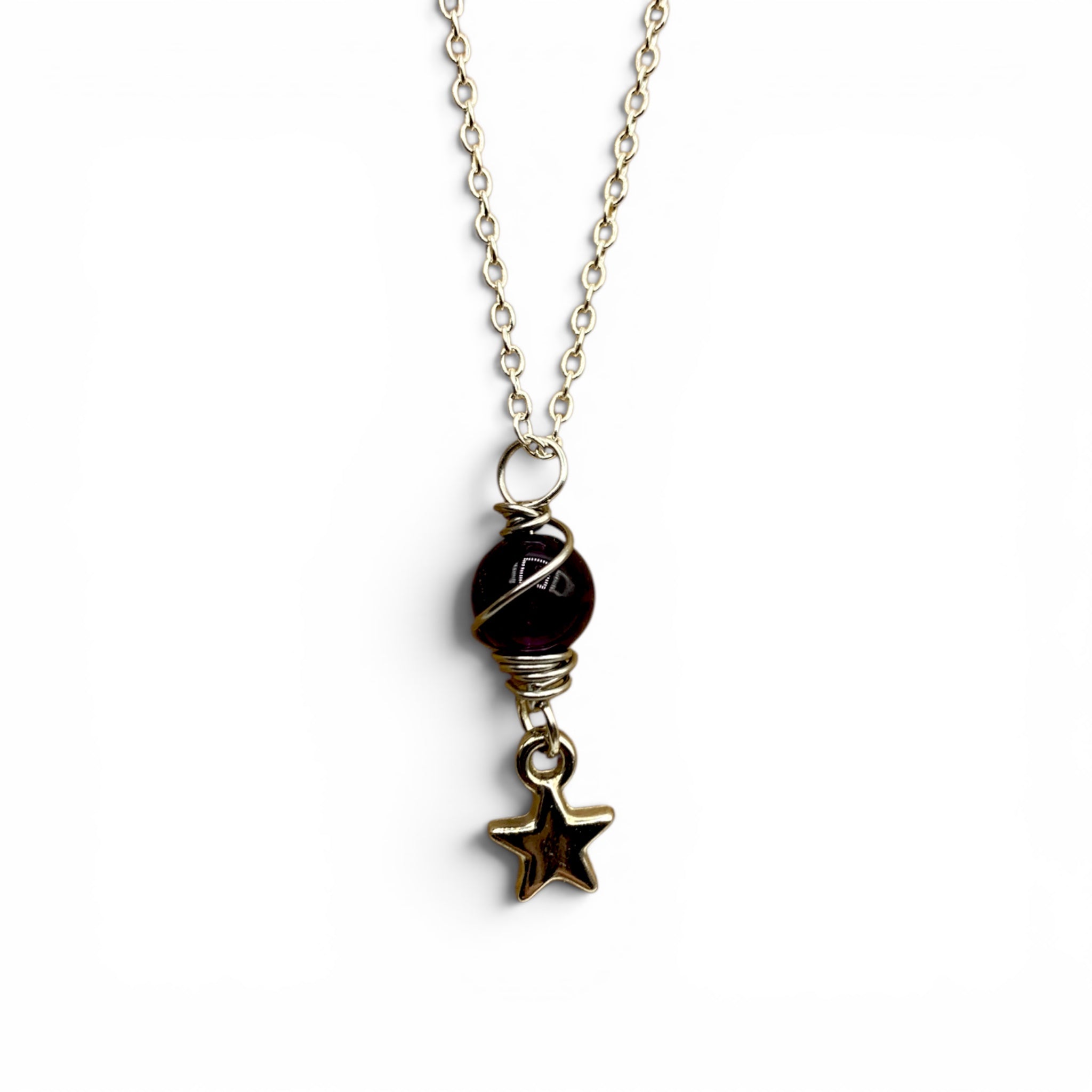 Necklace - Amethyst Celestial Planet $25